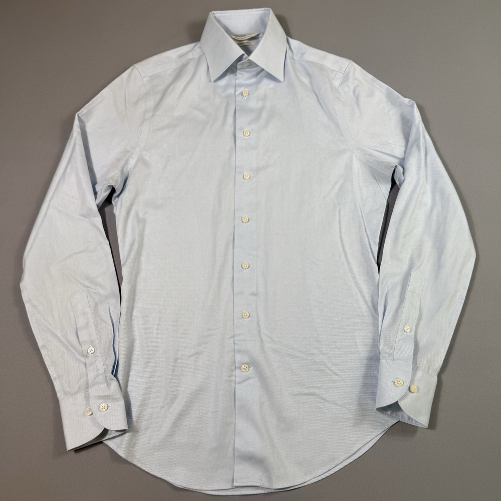 Suitsupply Traveller Shirt Mens 35/13.5 Light Blue Extra Slim Fit Button Up